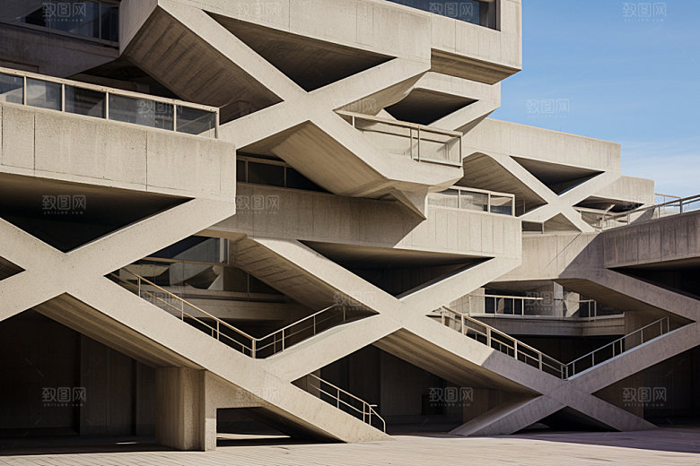 建筑空间3D工业感背景图