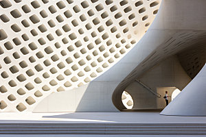 建筑空间3D简约背景图