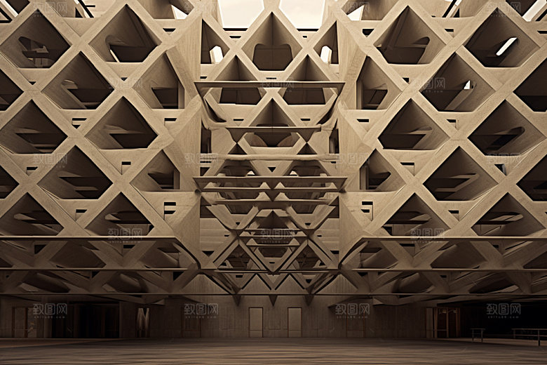 建筑空间质感几何背景图