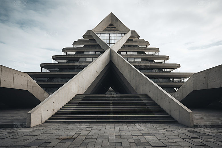 建筑空间工业感透视背景图