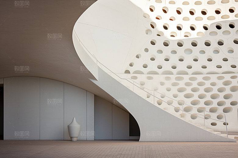 建筑空间白色大气背景图