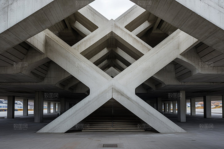 建筑空间白色大气背景图