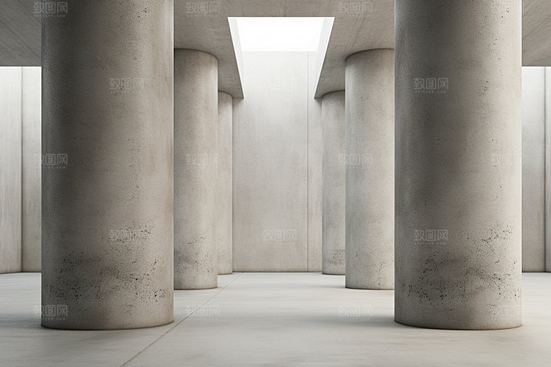 建筑空间白色几何背景图