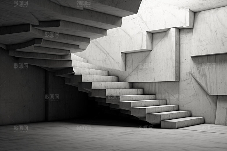 建筑空间几何工业感背景图