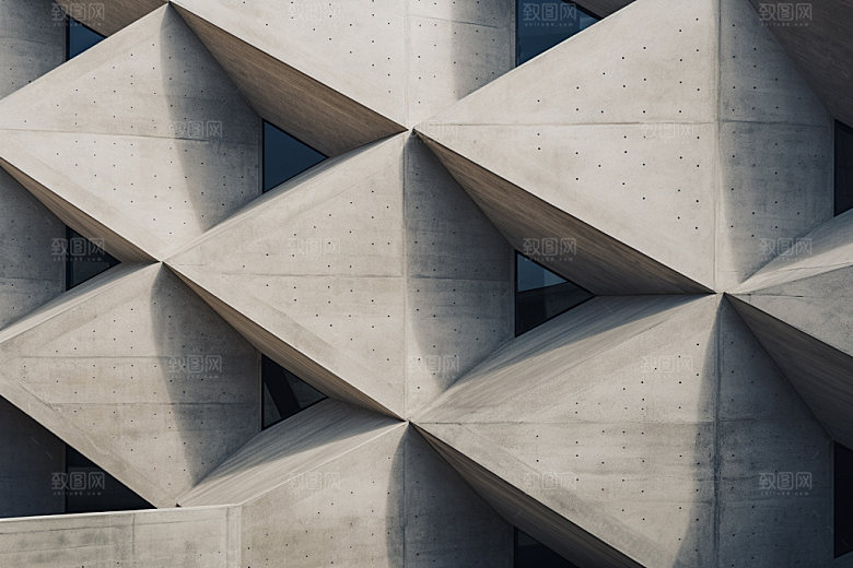 建筑空间透视几何背景图