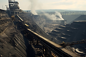 煤炭煤矿开采摄影图