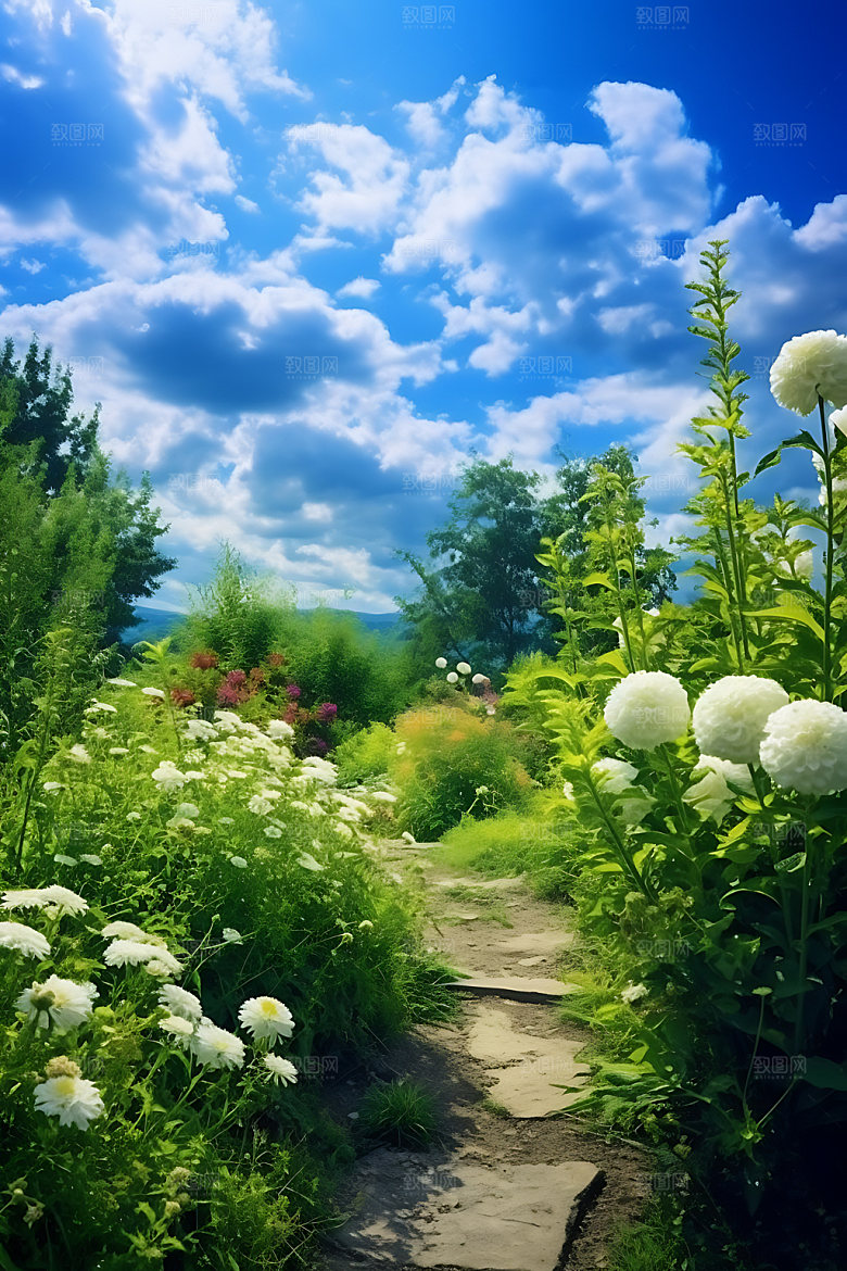 花园绿植园艺摄影图