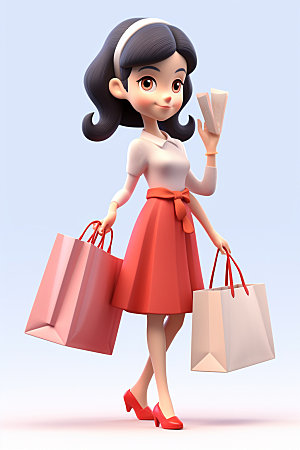 电商促销购物节快乐购物模型素材