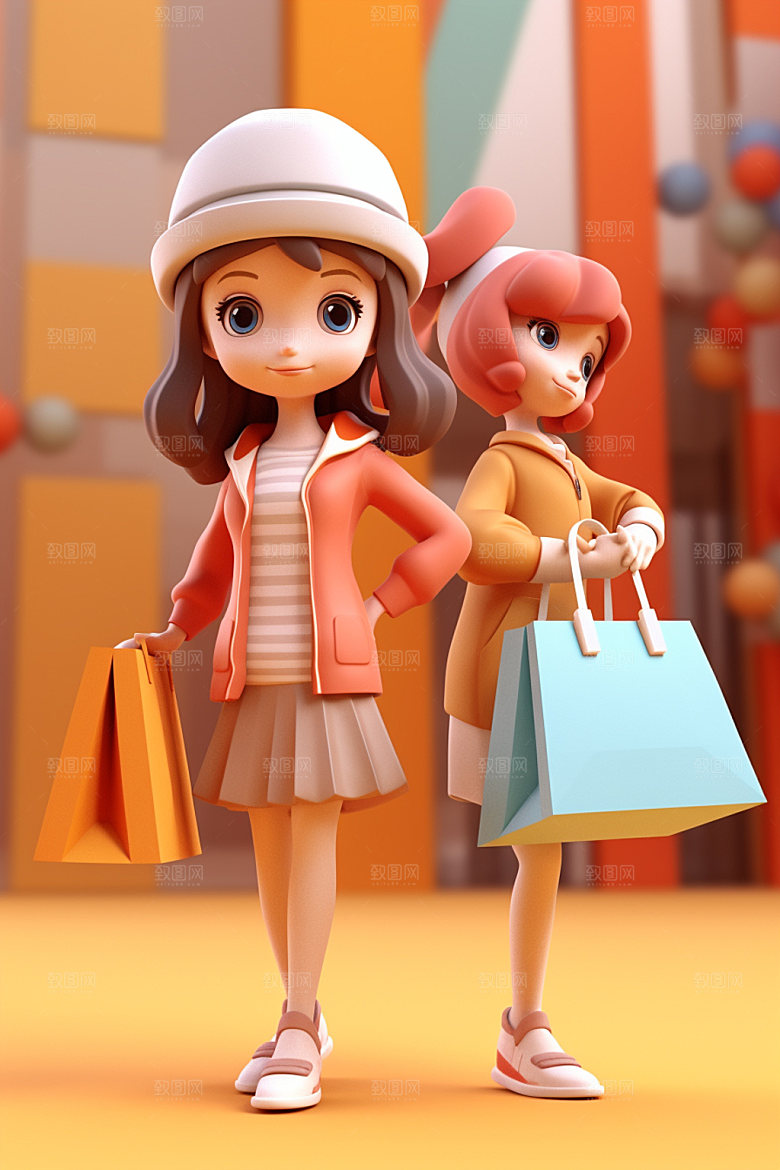 电商促销矢量3d模型素材