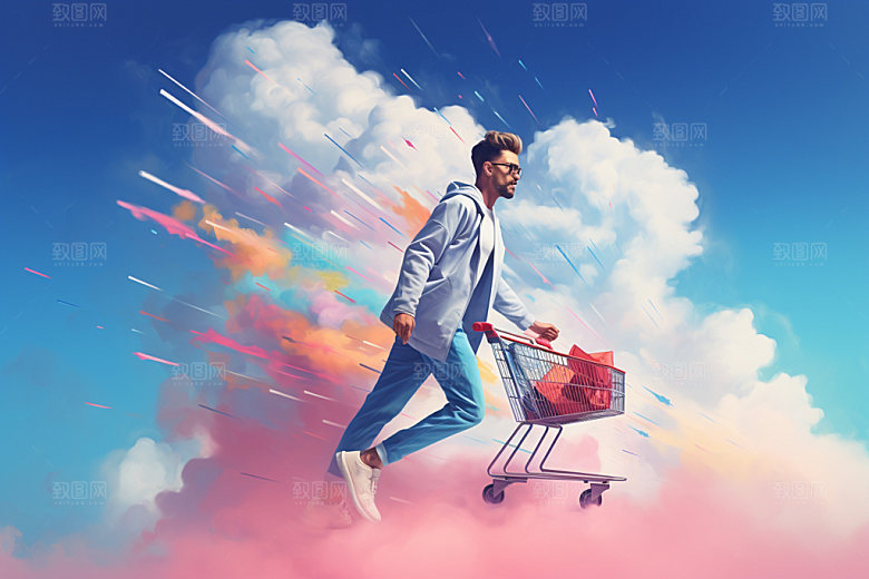 时尚潮流线下购物购物节矢量图