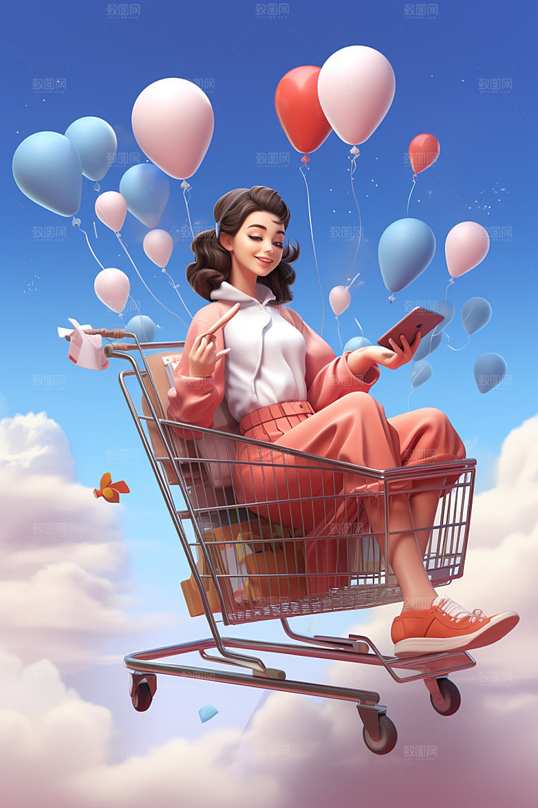 双十一手绘插画双十二矢量