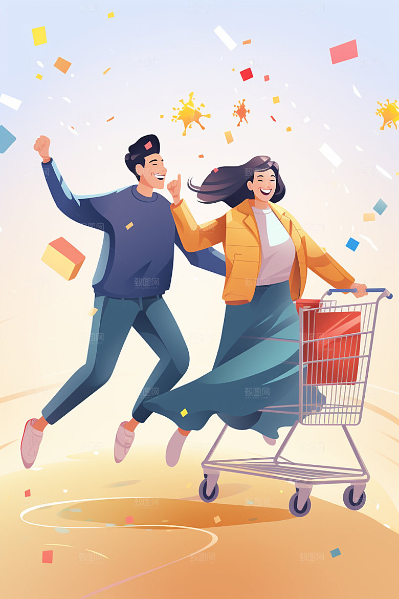 时尚潮流购物节高清矢量图