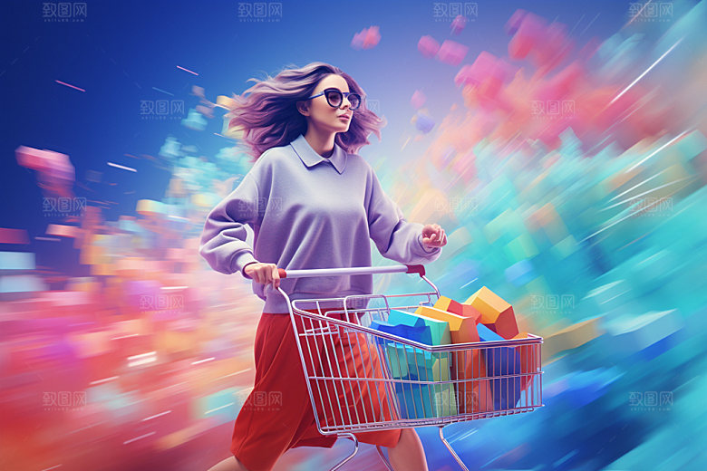 时尚潮流购物节狂欢矢量图