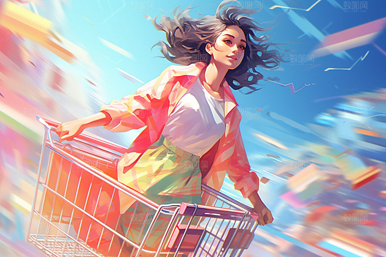 时尚潮流线下购物购物节矢量图