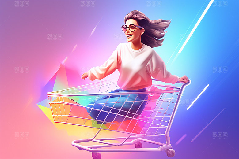 时尚潮流线下购物狂欢矢量图