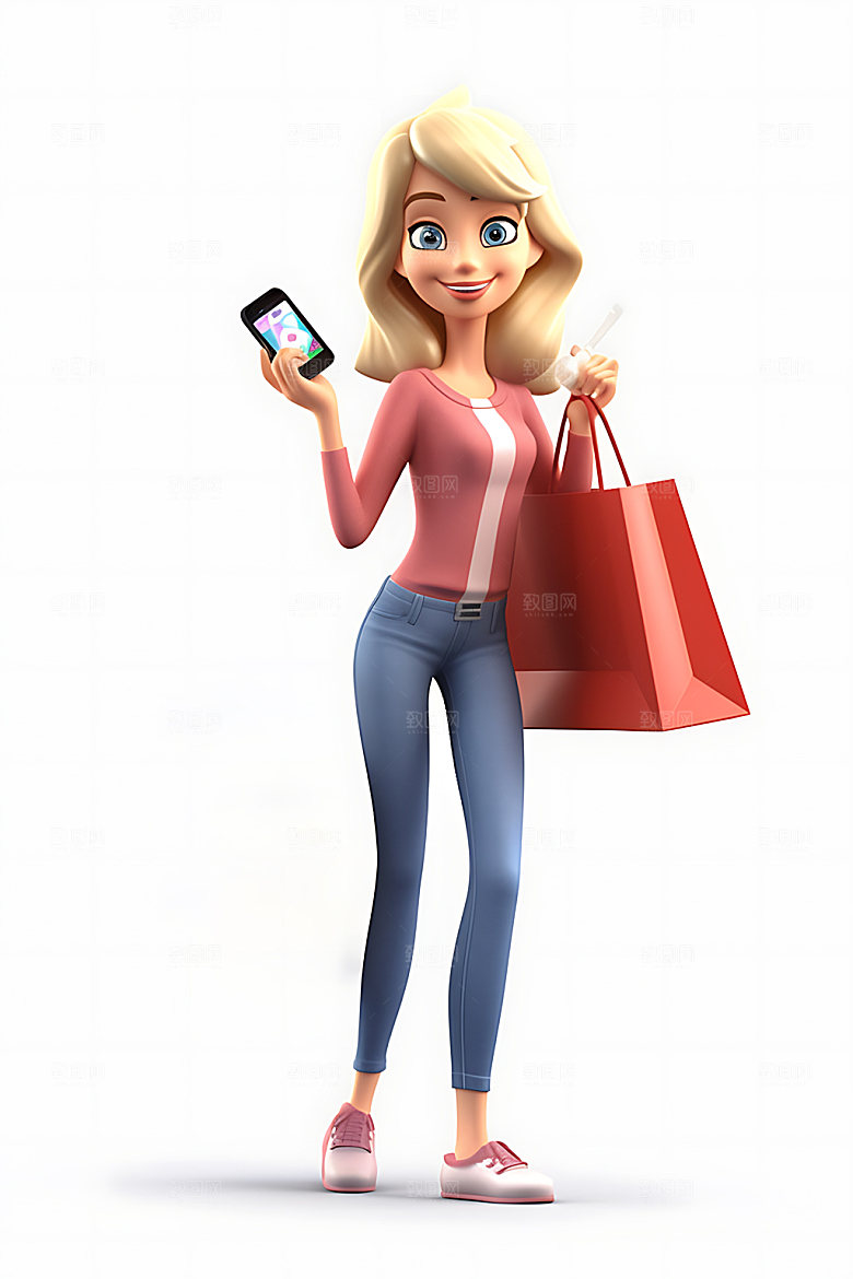 购物女孩采购shopping模型