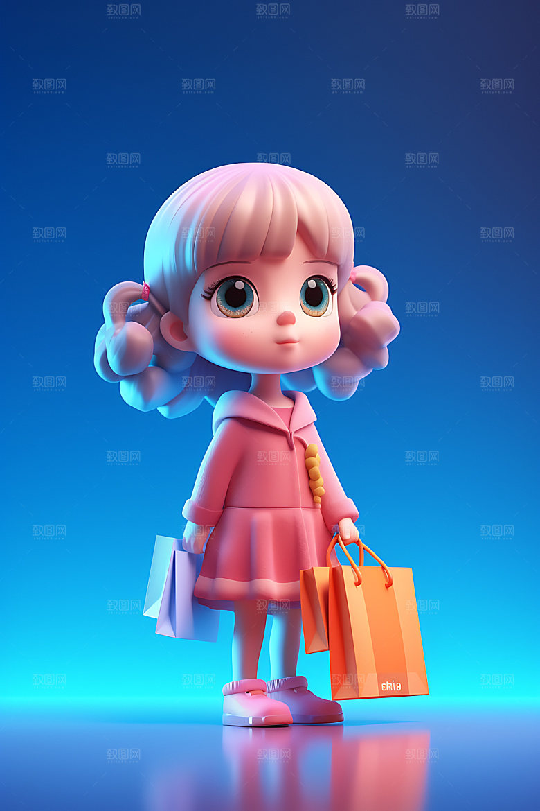 购物女孩3D时尚模型