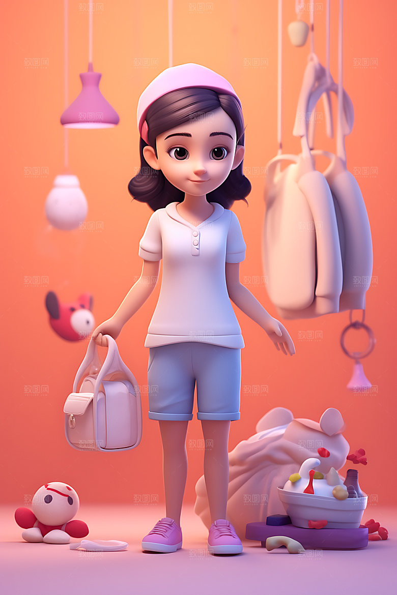 购物女孩3Dshopping模型