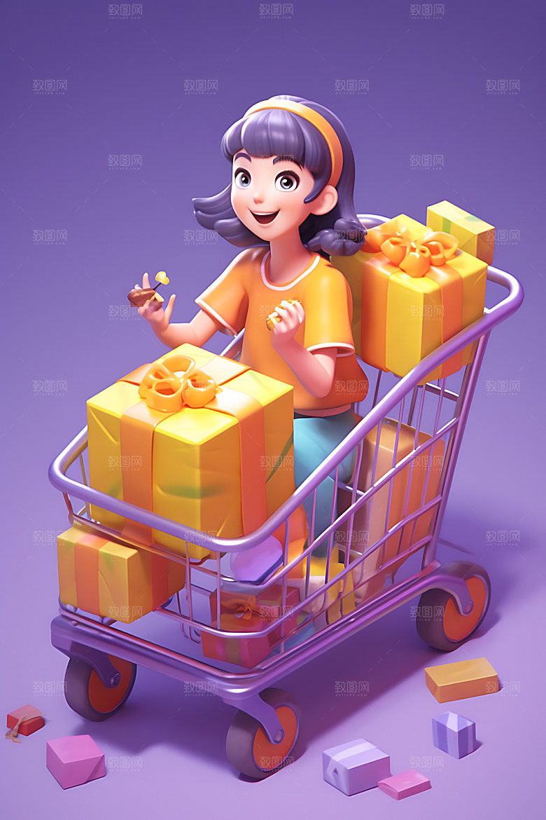 购物女孩shopping消费模型
