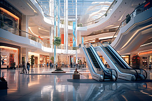 购物中心商业街区购物广场摄影图
