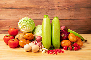 瓜果蔬菜买菜食材摄影图