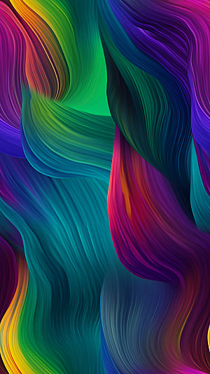 彩色丝绸质感波浪背景图