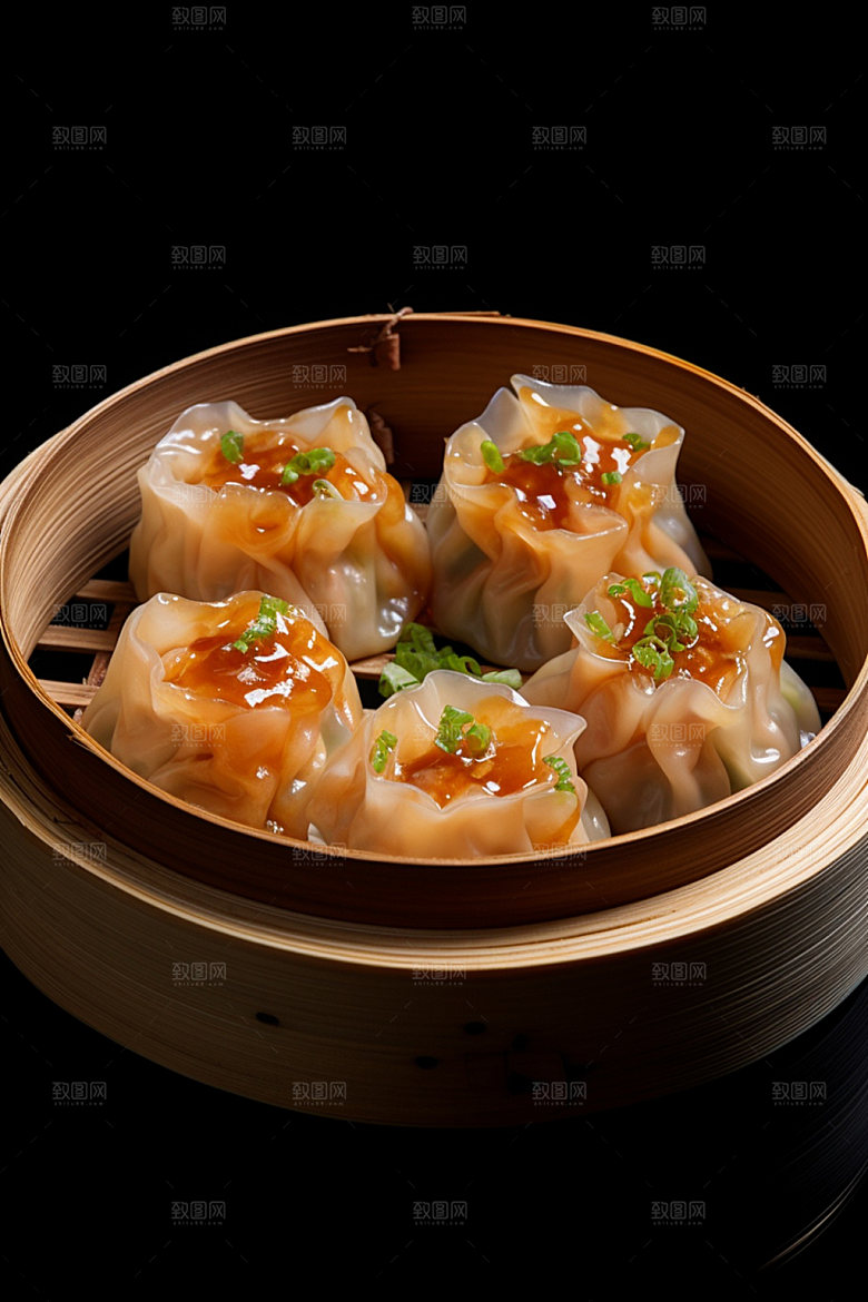 广式早茶美食摄影蒸饺矢量素材