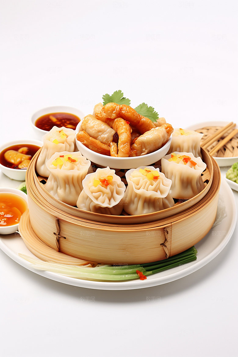 广式早茶美食摄影精致矢量素材