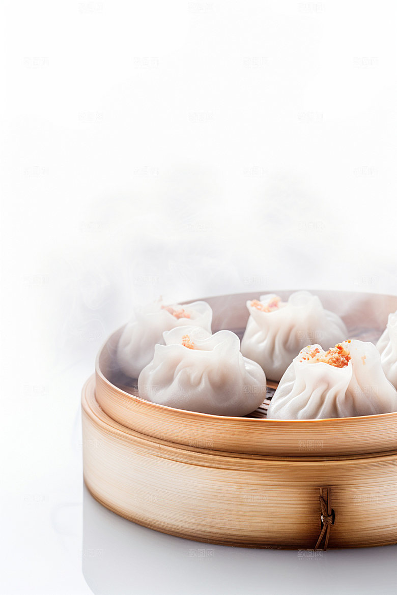 广式早茶精致蒸饺矢量素材