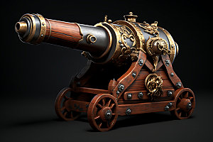 古代大炮火药3D模型