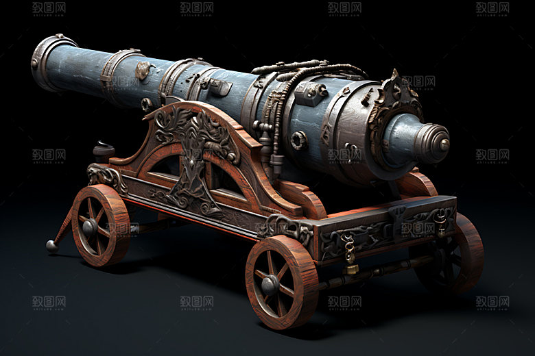 古代大炮武器军事模型
