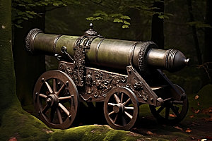古代大炮武器火药模型