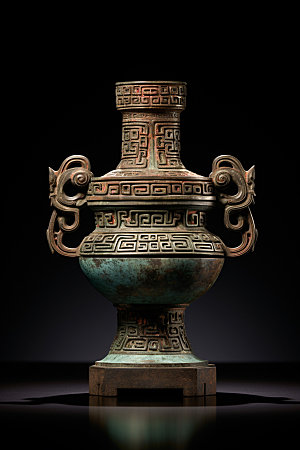 古董青铜器历史文化博物馆文物摄影图