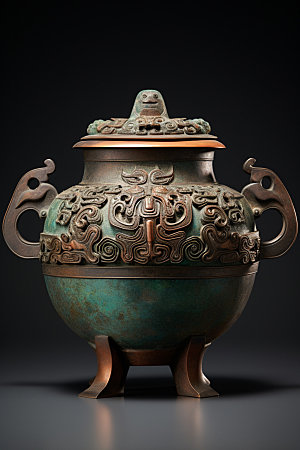古董青铜器历史文化藏品摄影图