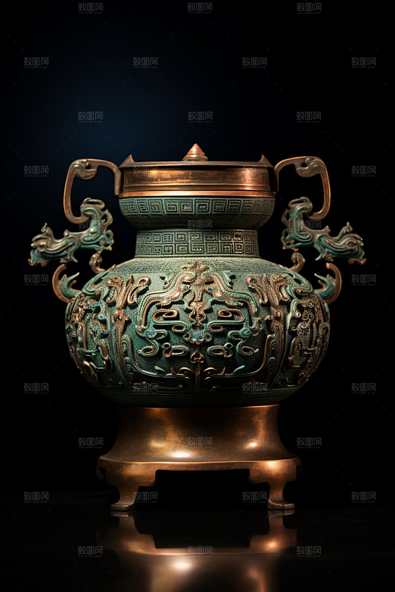 古董青铜器精美高清摄影图