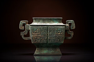 古董青铜器青铜鼎藏品摄影图