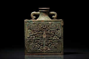 古董青铜器藏品博物馆文物摄影图
