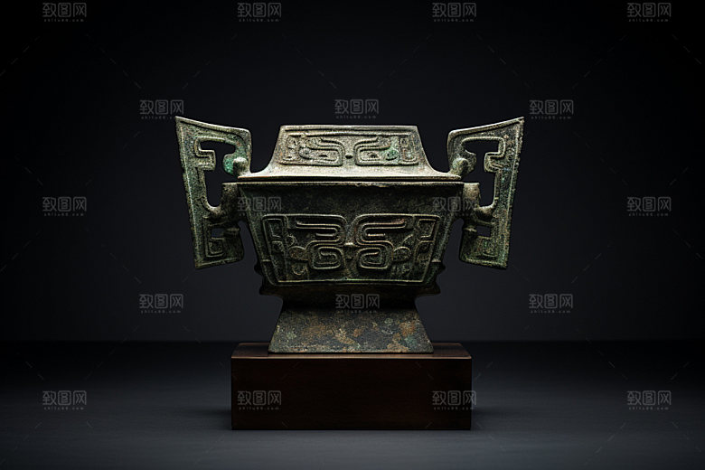 古董青铜器博物馆文物历史文化摄影图
