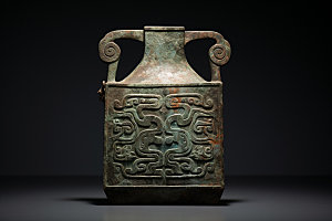古董青铜器藏品博物馆文物摄影图