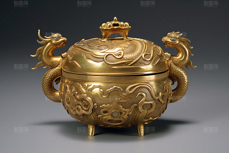 古董青铜器历史文化精美摄影图