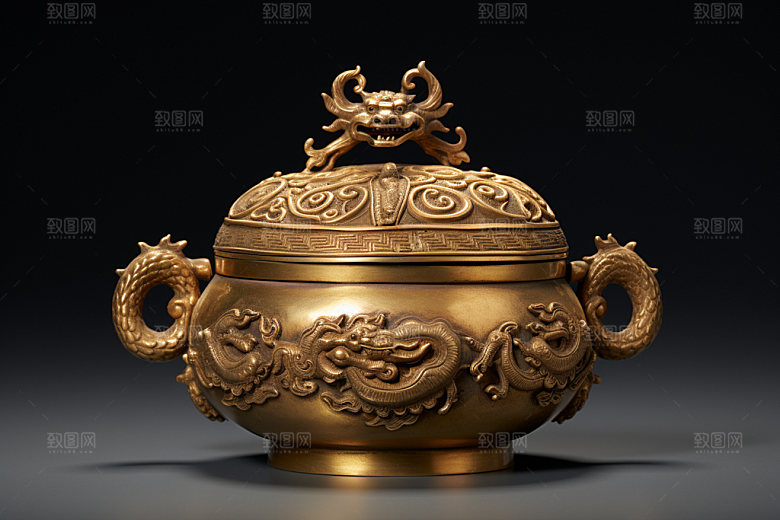 古董青铜器高清青铜鼎摄影图