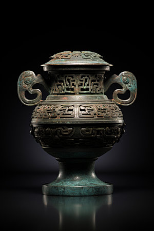 古董青铜器历史文化博物馆文物摄影图