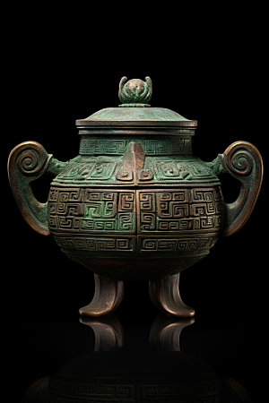 古董青铜器历史文化藏品摄影图