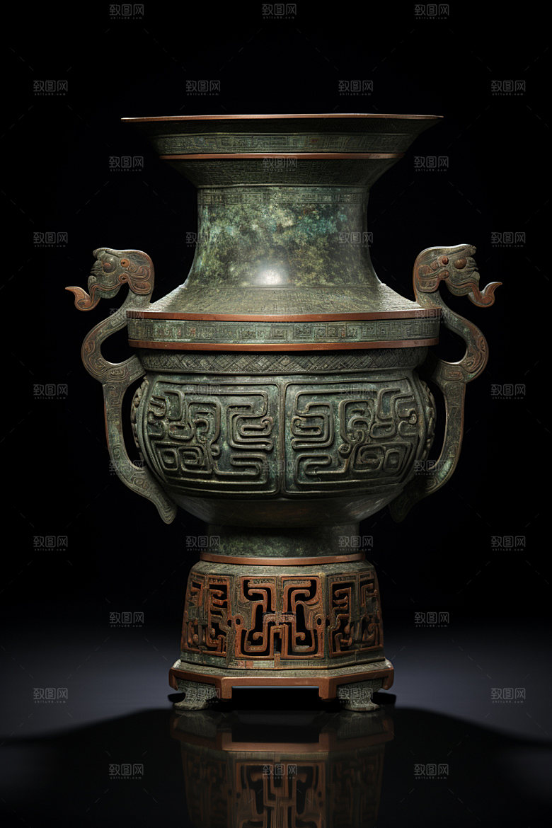 古董青铜器历史文化博物馆文物摄影图