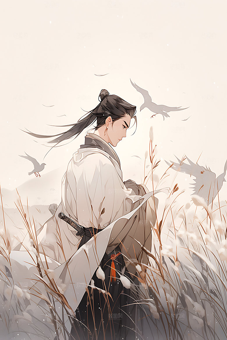古风美少年人物中国风插画