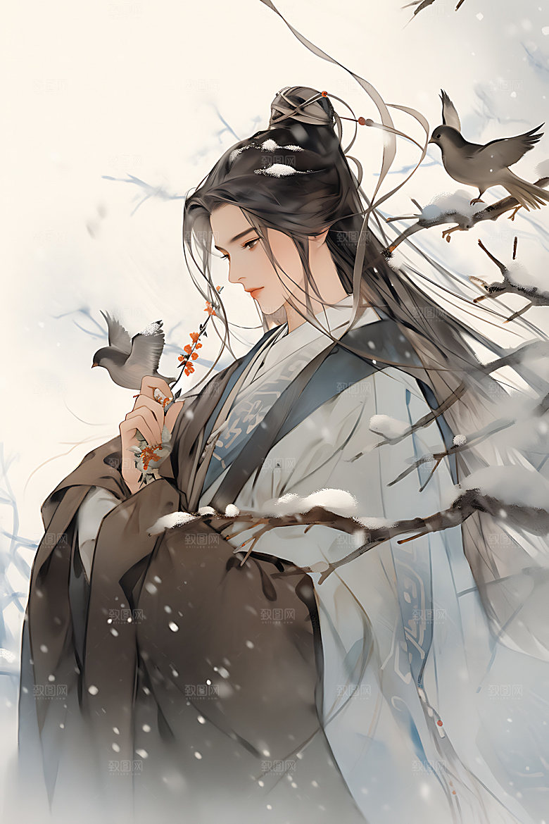 古风美少年人物少侠插画