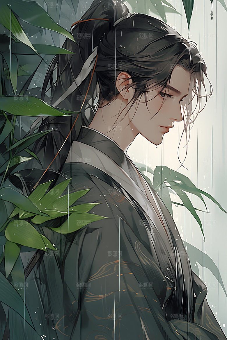 古风美少年晕染少侠插画
