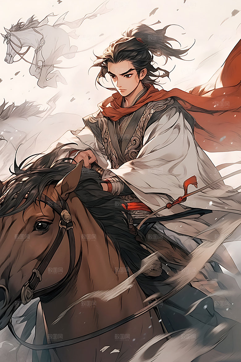古风美少年人物中国风插画