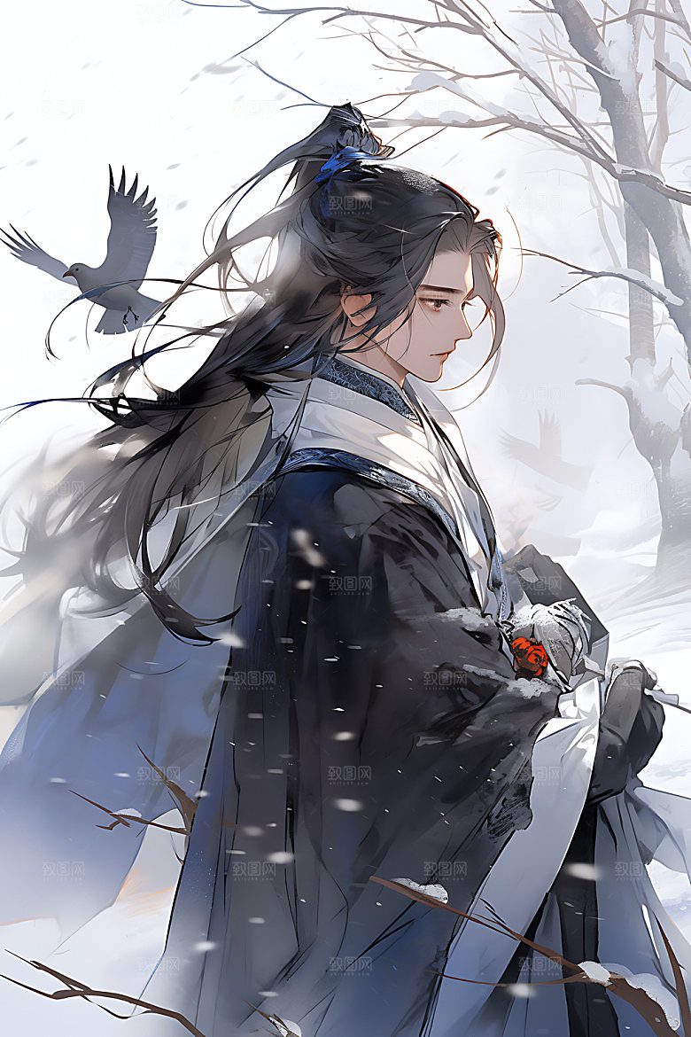古风美少年人物中式插画