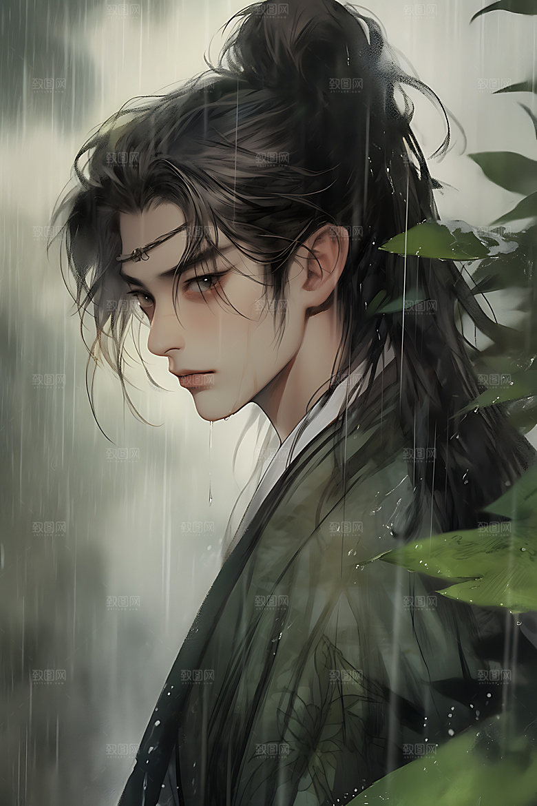 古风美少年晕染少侠插画